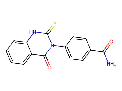 4-(4-oxo-2-sulfanylidene-1H-quinazolin-3-yl)benzamide structure