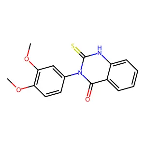 3-(3,4-Dimethoxyphenyl)-2-sulfanyl-3,4-dihydroquinazolin-4-one structure