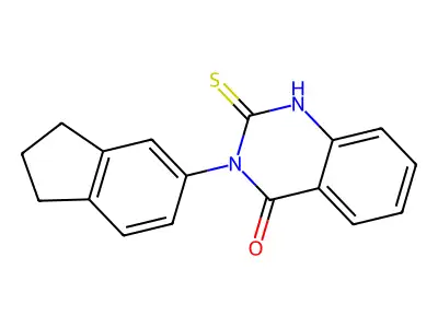 3-(2,3-Dihydro-1H-inden-5-yl)-2,3-dihydro-2-thioxo-4(1H)-quinazolinone structure