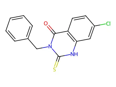 3-Benzyl-7-chloro-2-sulfanyl-3,4-dihydroquinazolin-4-one structure