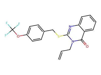 3-Prop-2-enyl-2-[[4-(trifluoromethoxy)phenyl]methylsulfanyl]quinazolin-4-one structure