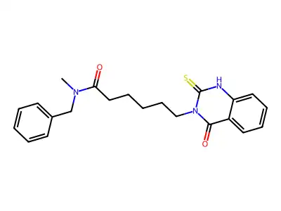 N-benzyl-N-methyl-6-(4-oxo-2-sulfanylidene-1H-quinazolin-3-yl)hexanamide structure