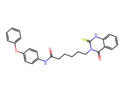 6-(4-oxo-2-sulfanylidene-1H-quinazolin-3-yl)-N-(4-phenoxyphenyl)hexanamide structure