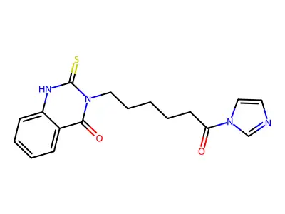 3-(6-imidazol-1-yl-6-oxohexyl)-2-sulfanylidene-1H-quinazolin-4-one structure