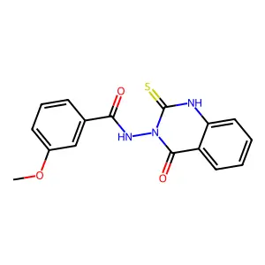 3-methoxy-N-(4-oxo-2-sulfanylquinazolin-3(4H)-yl)benzamide structure