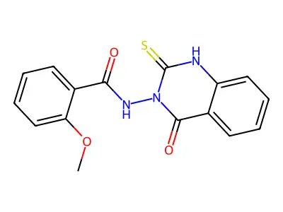 2-methoxy-N-(4-oxo-2-sulfanylidene-1H-quinazolin-3-yl)benzamide structure