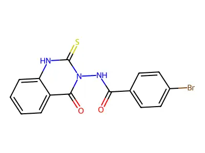4-bromo-N-(4-oxo-2-sulfanylidene-1H-quinazolin-3-yl)benzamide structure