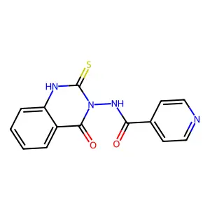 N-(4-oxo-2-sulfanylidene-1H-quinazolin-3-yl)pyridine-4-carboxamide structure