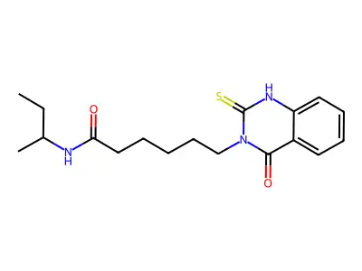 N-butan-2-yl-6-(4-oxo-2-sulfanylidene-1H-quinazolin-3-yl)hexanamide structure