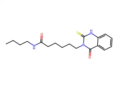 N-butyl-6-(4-oxo-2-sulfanylidene-1H-quinazolin-3-yl)hexanamide structure