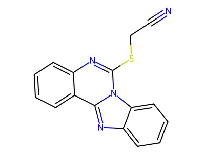 2-(Benzo[4,5]imidazo[1,2-c]quinazolin-6-ylthio)acetonitrile structure
