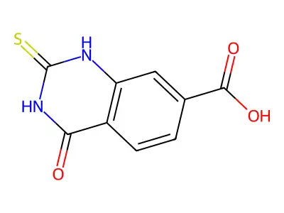 1,2,3,4-Tetrahydro-4-oxo-2-thioxo-7-quinazolinecarboxylic acid structure