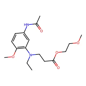 beta-Alanine, N-(5-(acetylamino)-2-methoxyphenyl)-N-ethyl-, 2-methoxyethyl ester structure