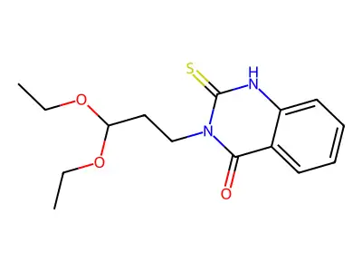 3-(3,3-diethoxypropyl)-2-sulfanylidene-1H-quinazolin-4-one structure