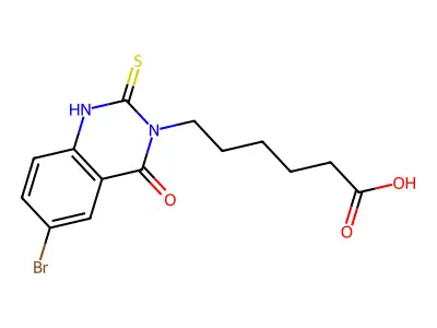 6-(6-bromo-4-oxo-2-sulfanylidene-1H-quinazolin-3-yl)hexanoic Acid structure