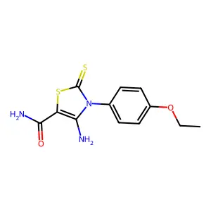 4-Amino-3-(4-ethoxyphenyl)-2-thioxo-2,3-dihydro-1,3-thiazole-5-carboxamide structure