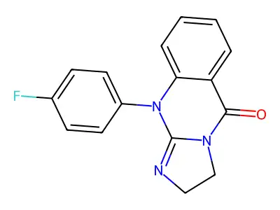 10-(p-fluoro-phenyl)-2,3-dihydro-imidazo[2,1-b]quinazolin-5(10H)-one structure