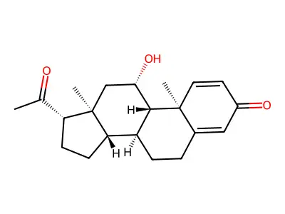 (11beta)-11-Hydroxypregna-1,4-diene-3,20-dione structure