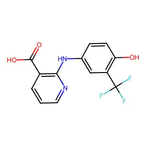 3-Pyridinecarboxylic acid, 2-[[4-hydroxy-3-(trifluoromethyl)phenyl]amino]- structure