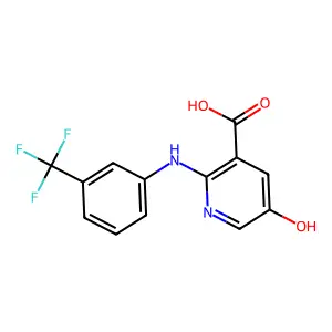 3-Pyridinecarboxylic acid, 5-hydroxy-2-[[3-(trifluoromethyl)phenyl]amino]- structure