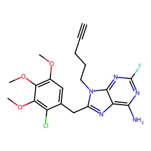 8-(2-Chloro-3,4,5-Trimethoxy-Benzyl)-2-Fluoro-9-Pent-4-Ylnyl-9h-Purin-6-Ylamine structure
