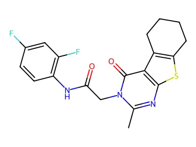 N-(2,4-difluorophenyl)-2-(2-methyl-4-oxo-5,6,7,8-tetrahydro-[1]benzothiolo[2,3-d]pyrimidin-3-yl)acetamide structure