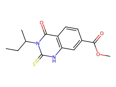 Methyl 3-butan-2-yl-4-oxo-2-sulfanylidene-1H-quinazoline-7-carboxylate structure