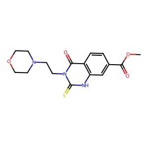 methyl 3-(2-morpholin-4-ylethyl)-4-oxo-2-sulfanylidene-1H-quinazoline-7-carboxylate structure