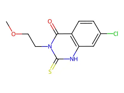 7-Chloro-3-(2-methoxyethyl)-2-sulfanyl-3,4-dihydroquinazolin-4-one structure