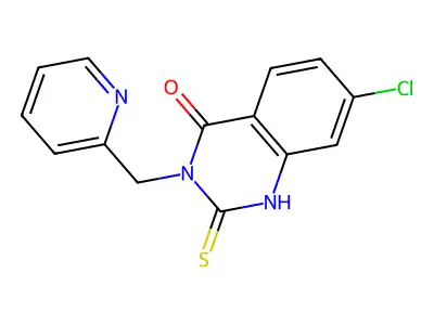 7-chloro-3-(pyridin-2-ylmethyl)-2-sulfanylidene-1H-quinazolin-4-one structure