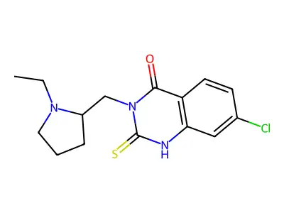7-chloro-3-[(1-ethylpyrrolidin-2-yl)methyl]-2-sulfanylidene-1H-quinazolin-4-one structure