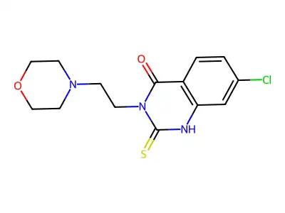 7-chloro-3-(2-morpholin-4-ylethyl)-2-sulfanylidene-1H-quinazolin-4-one structure