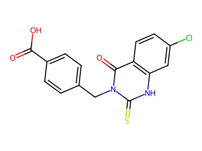 4-[(7-chloro-4-oxo-2-sulfanylidene-1H-quinazolin-3-yl)methyl]benzoic Acid structure