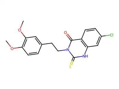 7-chloro-3-[2-(3,4-dimethoxyphenyl)ethyl]-2-sulfanylidene-1H-quinazolin-4-one structure