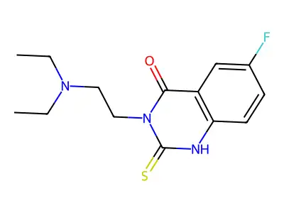 3-(2-(diethylamino)ethyl)-6-fluoro-2-thioxo-2,3-dihydroquinazolin-4(1H)-one structure