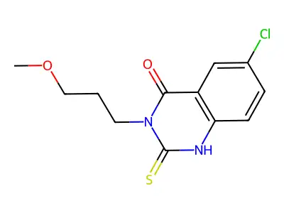 6-chloro-3-(3-methoxypropyl)-2-thioxo-2,3-dihydroquinazolin-4(1H)-one structure