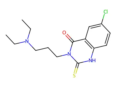 6-chloro-3-[3-(diethylamino)propyl]-2-sulfanylidene-1H-quinazolin-4-one structure