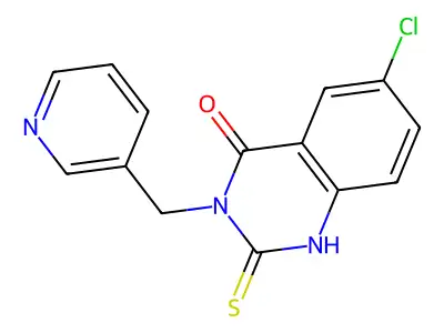 6-chloro-3-(pyridin-3-ylmethyl)-2-sulfanylidene-1H-quinazolin-4-one structure