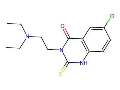 6-chloro-3-[2-(diethylamino)ethyl]-2-sulfanylidene-1H-quinazolin-4-one structure