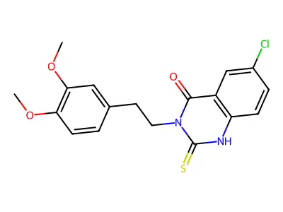 6-chloro-3-[2-(3,4-dimethoxyphenyl)ethyl]-2-sulfanylidene-1H-quinazolin-4-one structure