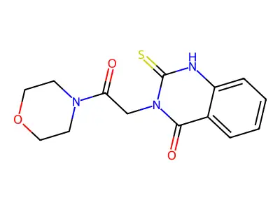 3-(2-morpholin-4-yl-2-oxoethyl)-2-sulfanylidene-1H-quinazolin-4-one structure
