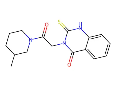 3-[2-(3-methylpiperidin-1-yl)-2-oxoethyl]-2-sulfanylidene-1H-quinazolin-4-one structure