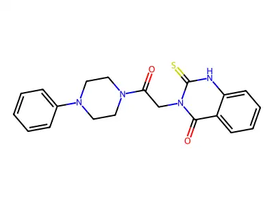 3-[2-oxo-2-(4-phenylpiperazin-1-yl)ethyl]-2-sulfanylidene-1H-quinazolin-4-one structure