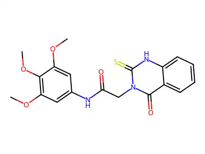 2-(4-oxo-2-sulfanylidene-1H-quinazolin-3-yl)-N-(3,4,5-trimethoxyphenyl)acetamide structure