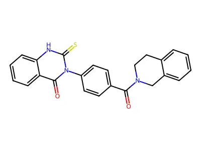 3-[4-(3,4-dihydro-1H-isoquinoline-2-carbonyl)phenyl]-2-sulfanylidene-1H-quinazolin-4-one structure