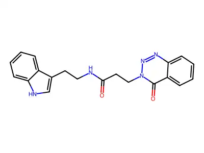 N-[2-(1H-indol-3-yl)ethyl]-3-(4-oxo-1,2,3-benzotriazin-3-yl)propanamide structure