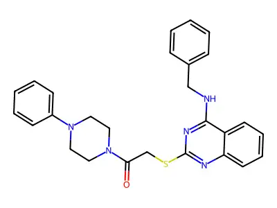 2-((4-(Benzylamino)quinazolin-2-yl)thio)-1-(4-phenylpiperazin-1-yl)ethanone structure