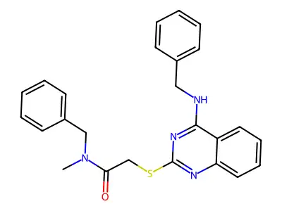 N-benzyl-2-[4-(benzylamino)quinazolin-2-yl]sulfanyl-N-methylacetamide structure