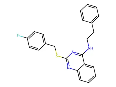 2-{[(4-fluorophenyl)methyl]sulfanyl}-N-(2-phenylethyl)quinazolin-4-amine structure