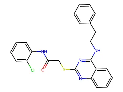 N-(2-chlorophenyl)-2-((4-(phenethylamino)quinazolin-2-yl)thio)acetamide structure